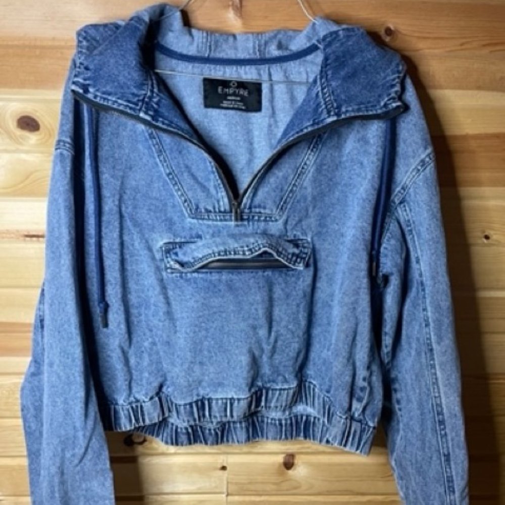 Denim Half-Zip Jacket